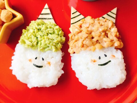 【離乳食後期】節分♪納豆と枝豆の軟飯鬼さん